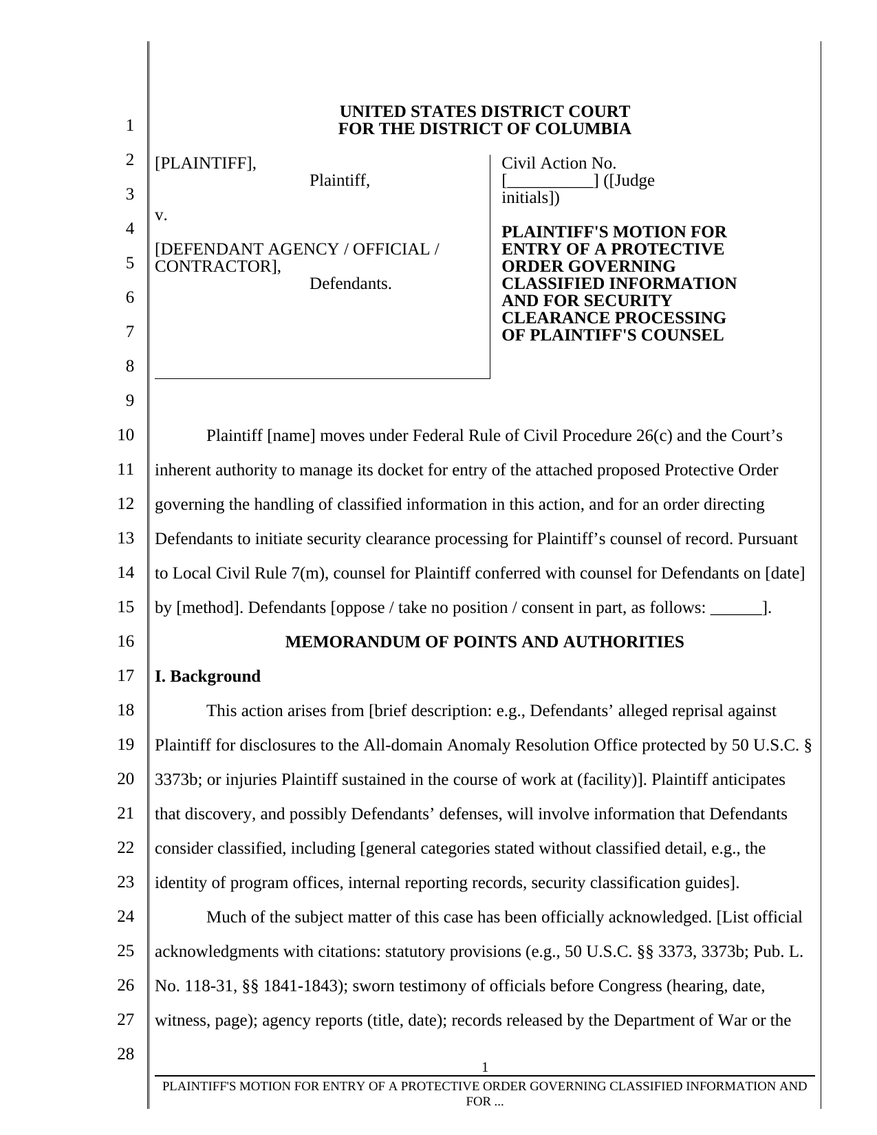 Form A1-1, page 1 of 8. The text version follows the pages.