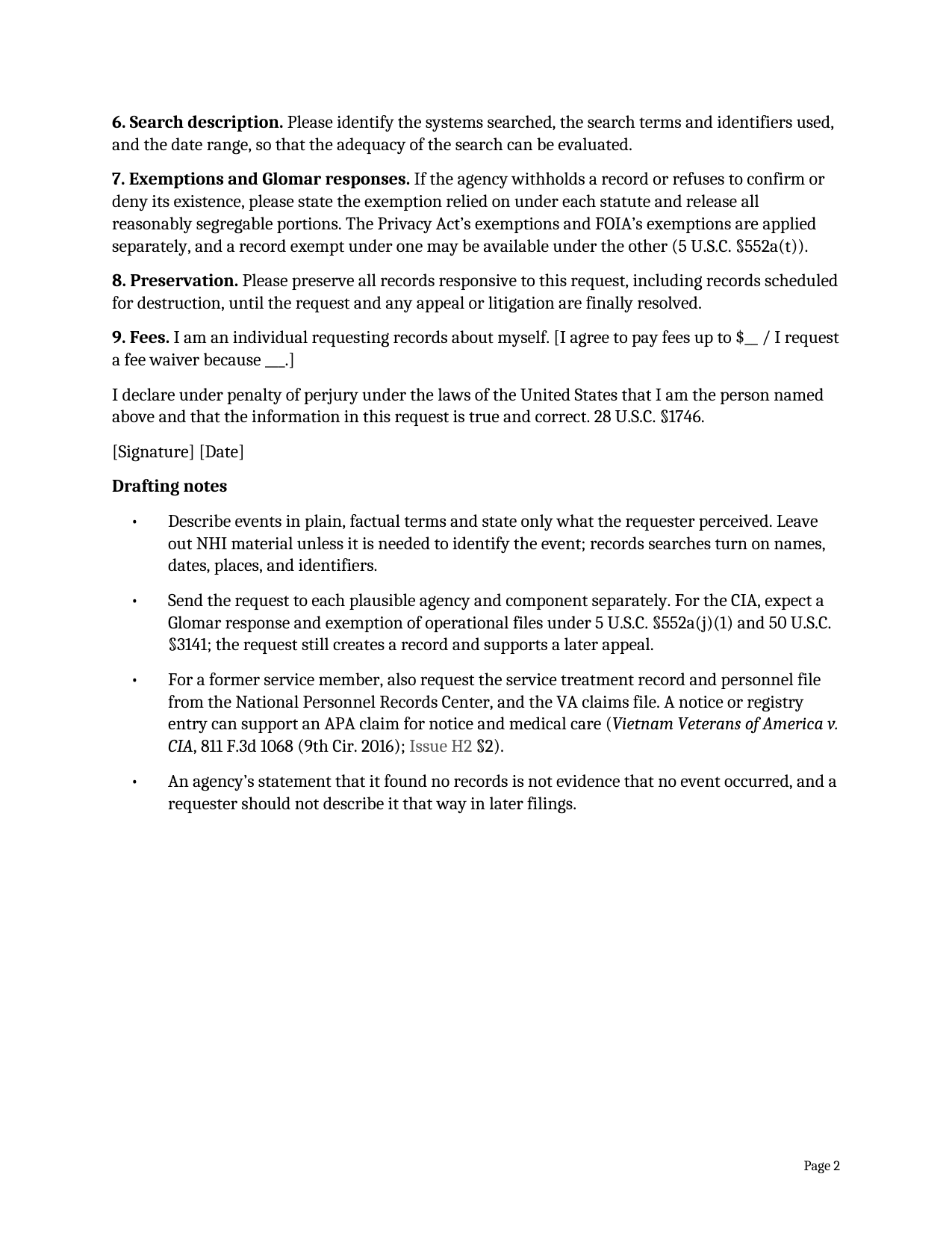Form H2-1, page 2 of 2. The text version follows the pages.